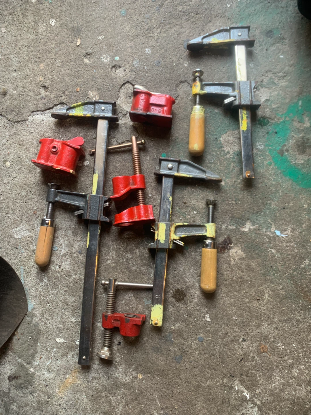 Assorted  Pipe and clamps selling as group