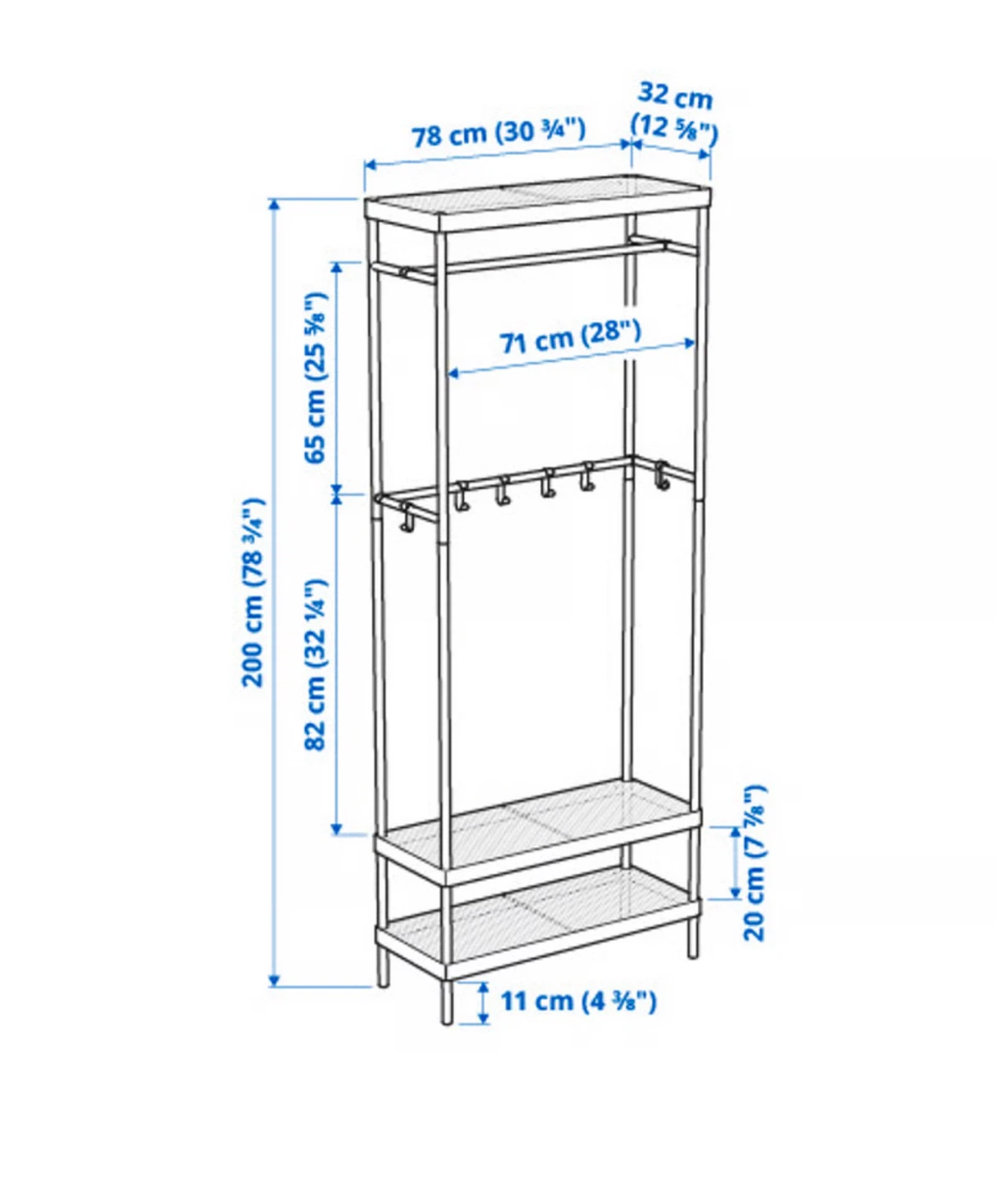 IKEA PINNIG Coat Rack with Shoe Storage - photo 2