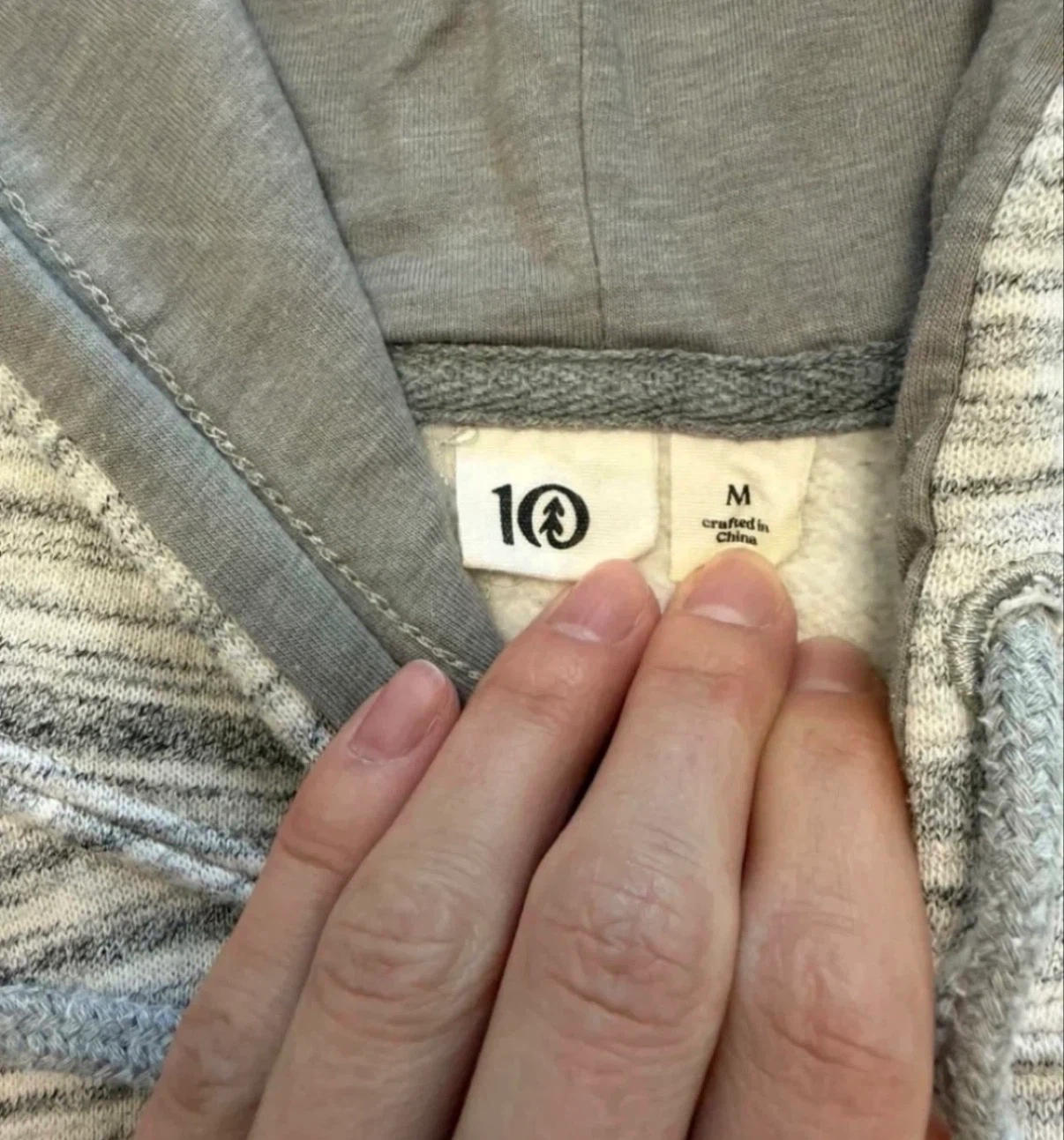 TenTree Grey Striped Hoodie - photo 2