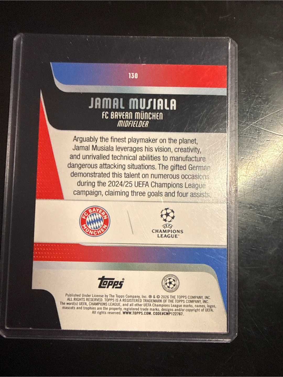 Jamal Musiala Topps UEFA Champions League Trading Card - photo 2