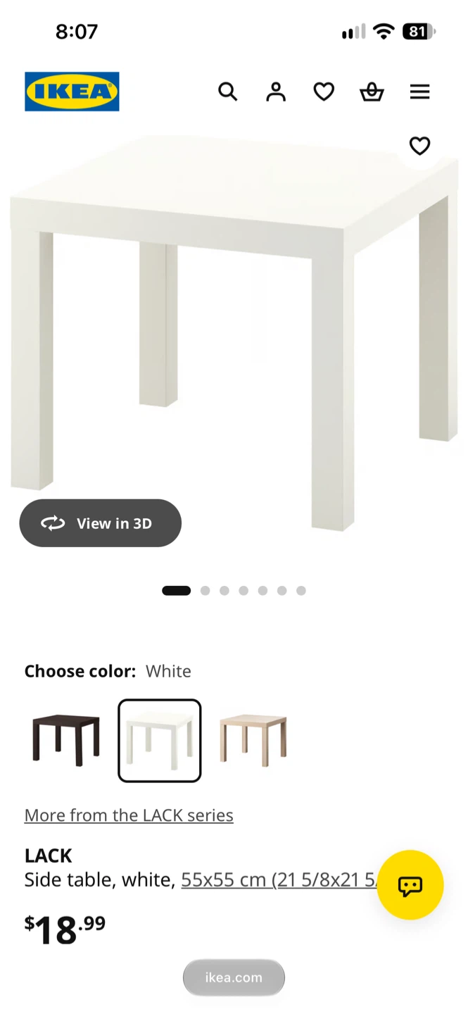 IKEA LACK Side table, white - photo 2