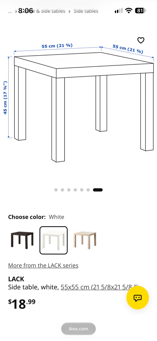 IKEA LACK Side table, white - photo 3