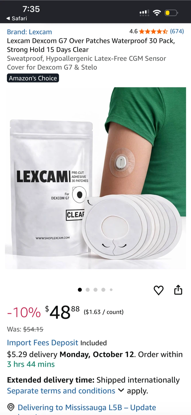 Lexcam Clear Adhesive Patches for Dexcom G7/Stelo - photo 2