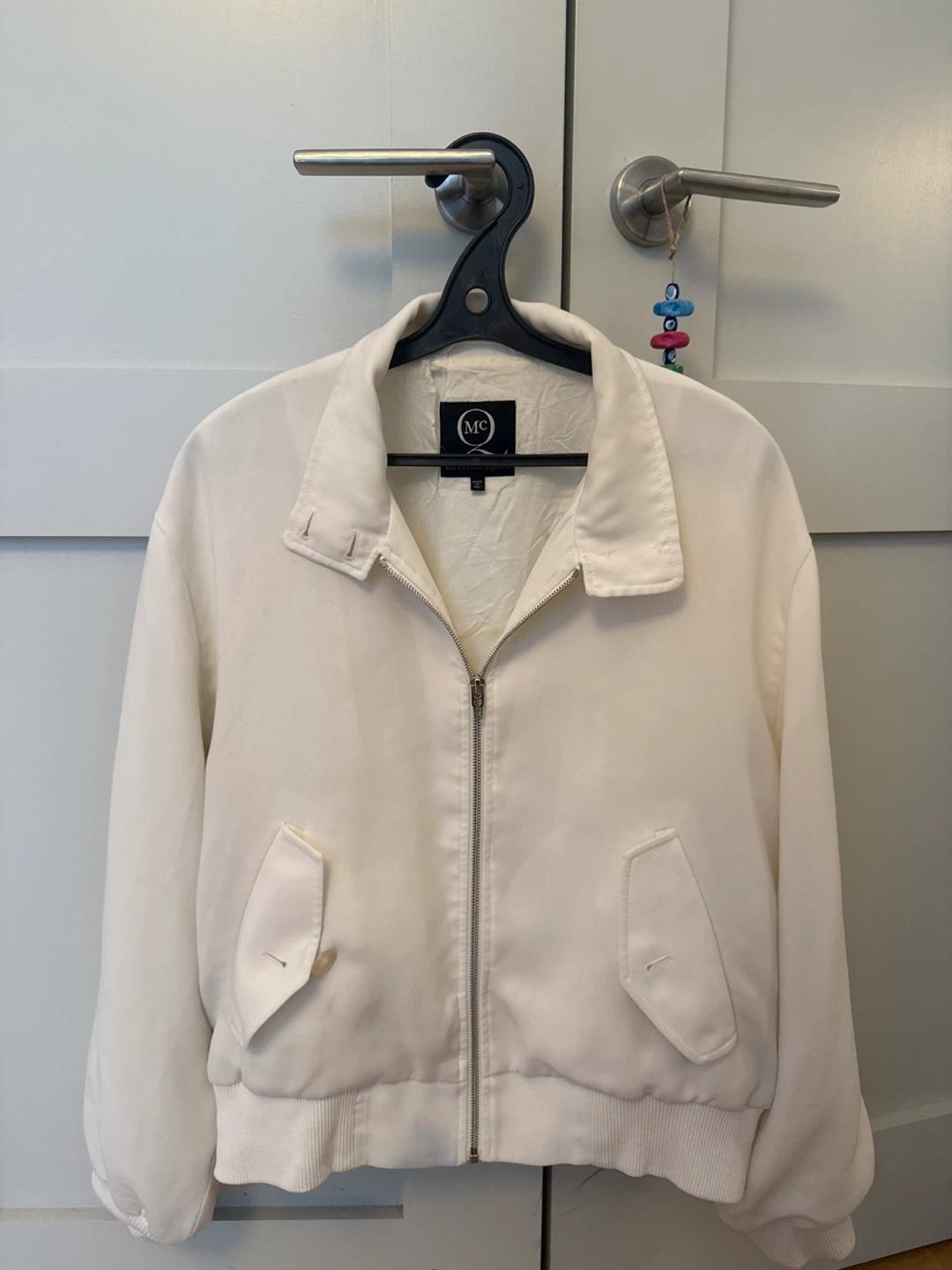 McQ Alexander McQueen White Bomber Jacket