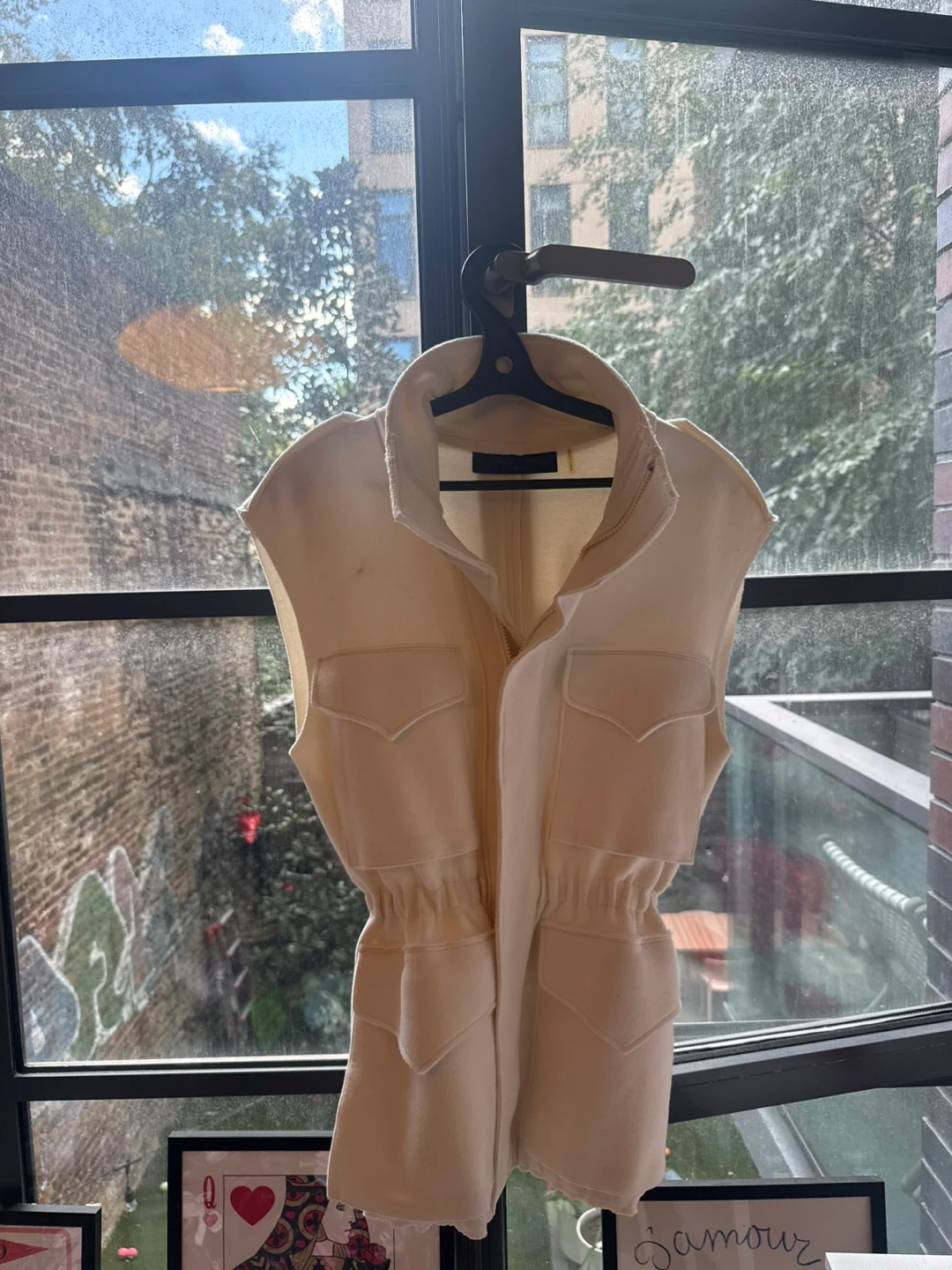 Norma Kamali Off-White Cargo Vest