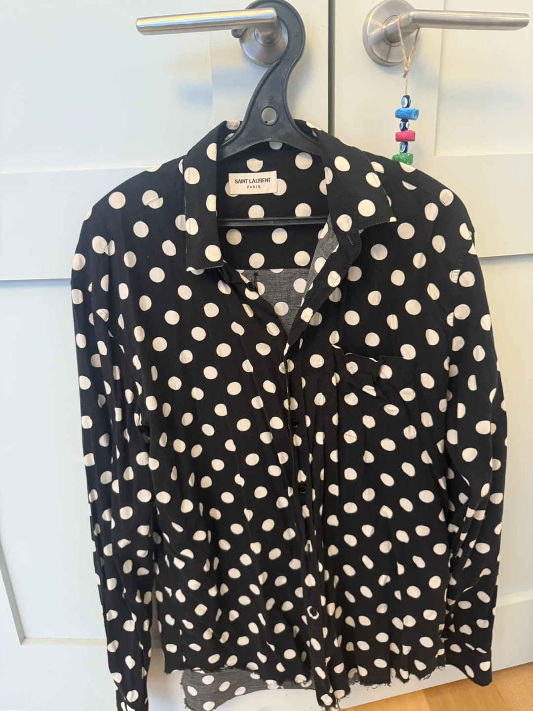 Saint Laurent Polka Dot Button-Down Shirt - photo 2