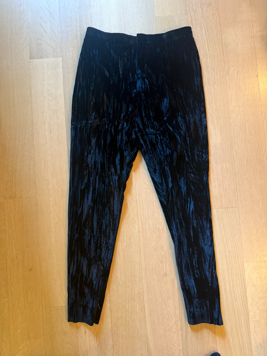 Saint Laurent Black Crushed Velvet Trousers - photo 3