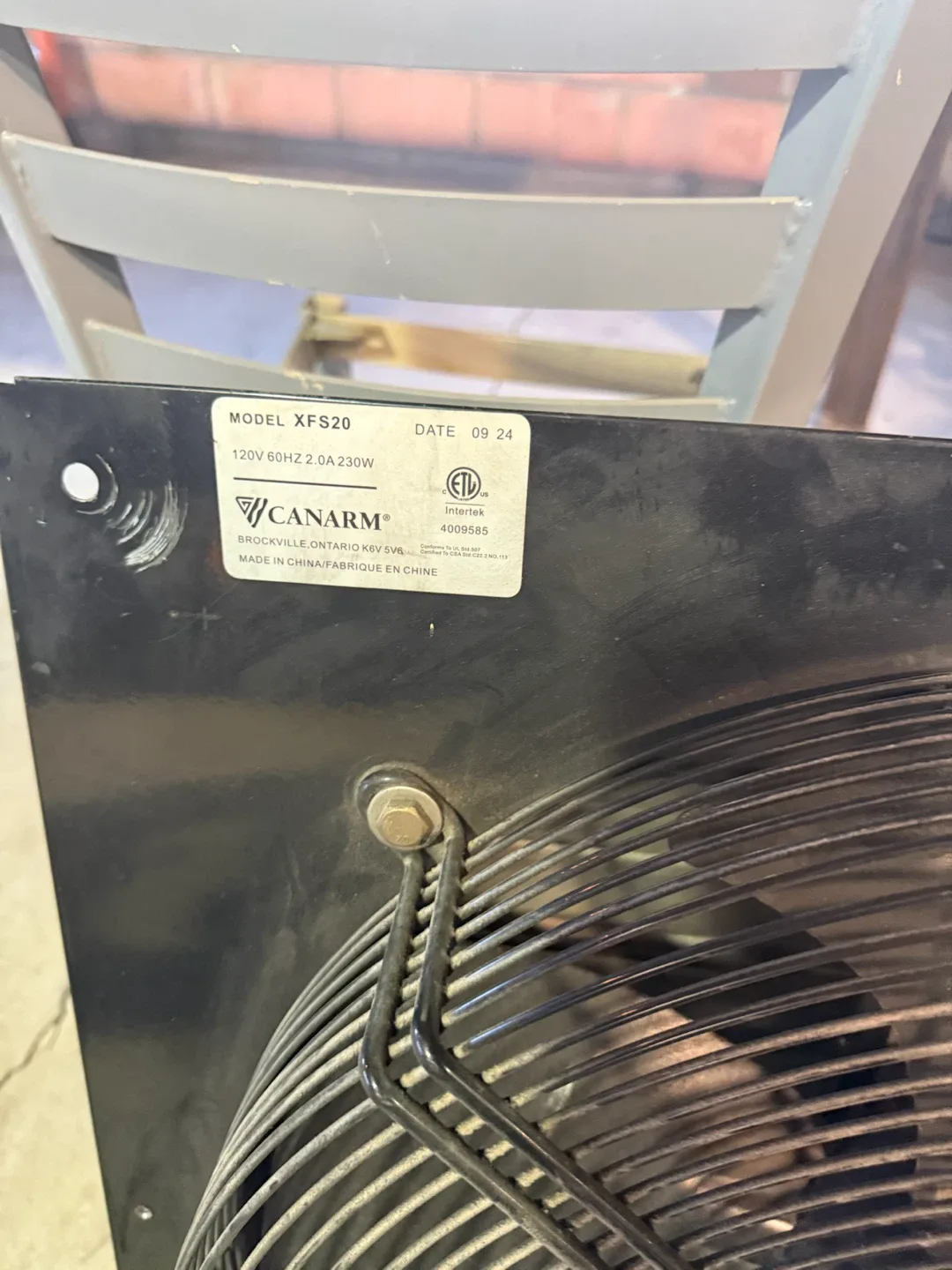 Canarm XFS20 Commercial Exhaust Fan - photo 4