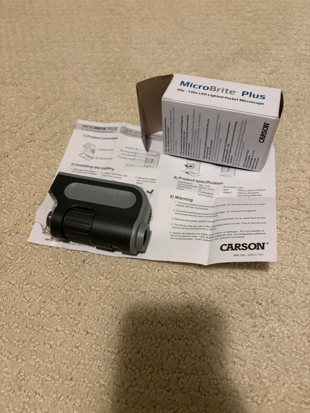 Carson MicroBrite Plus 60x-120x Pocket Microscope - photo 2