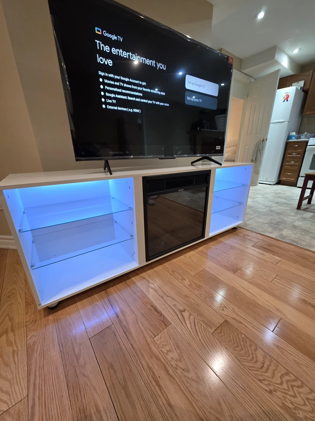 New White Electric Fireplace TV Stand - photo 2