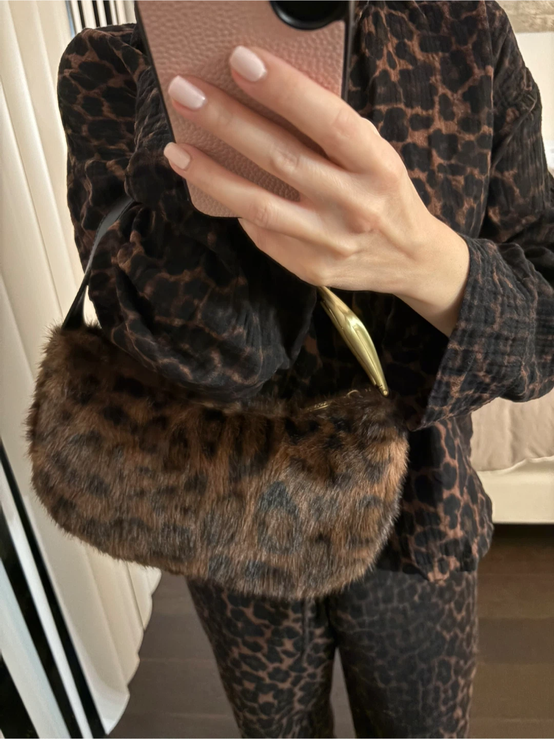 BCBG Generation Leopard Faux Fur Bag