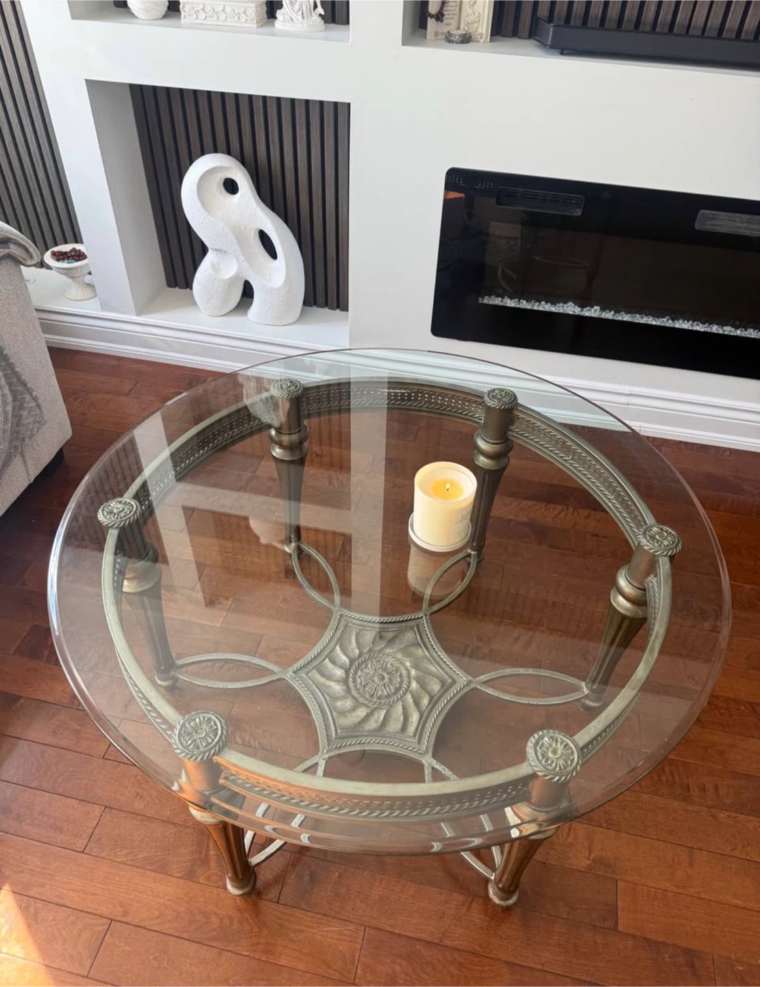 3 Piece Round Glass Top Side Table