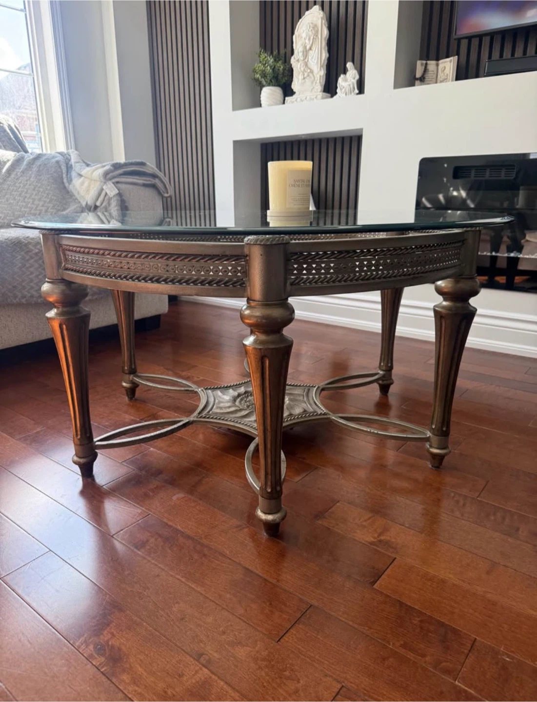 3 Piece Round Glass Top Side Table - photo 2