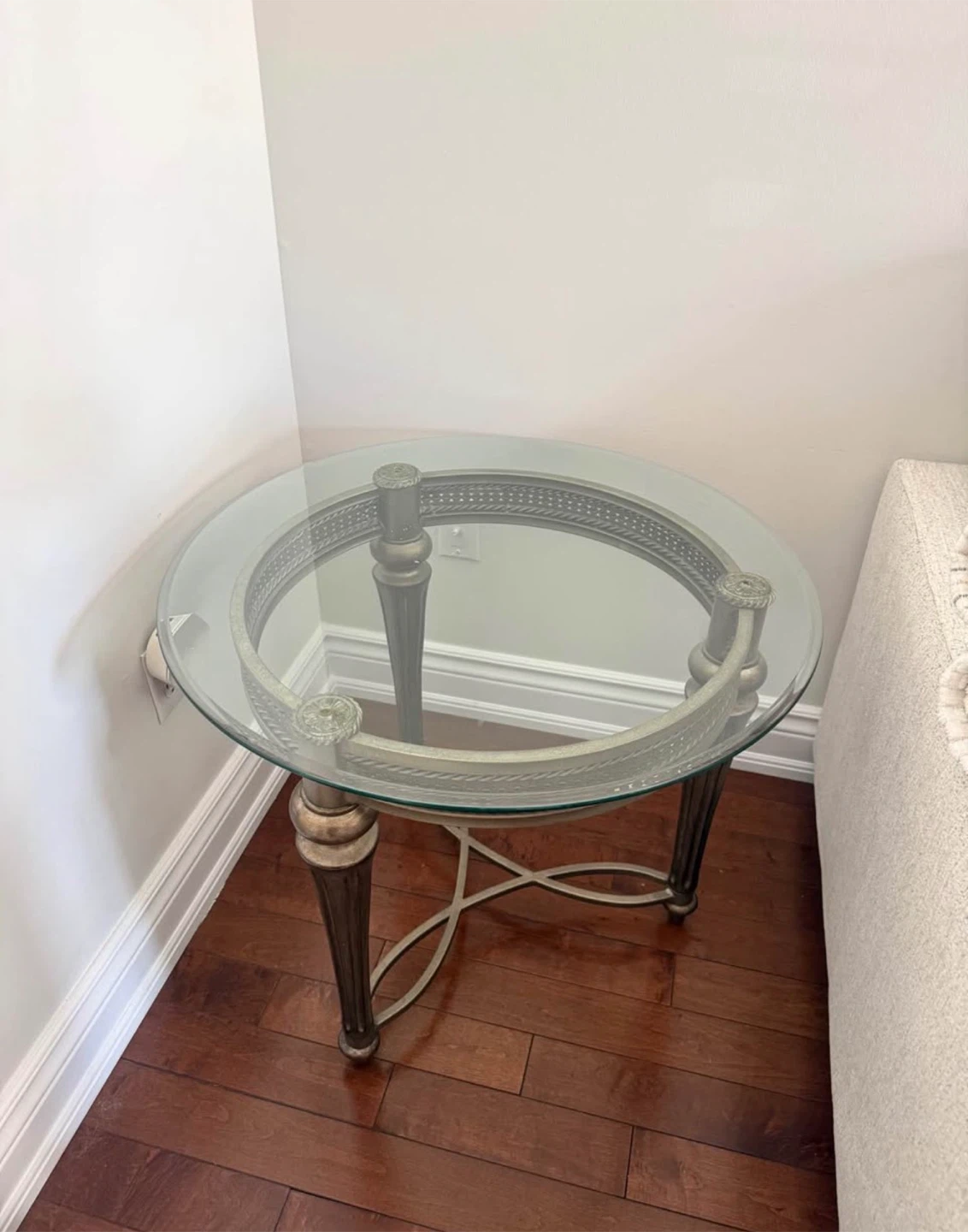 3 Piece Round Glass Top Side Table - photo 3