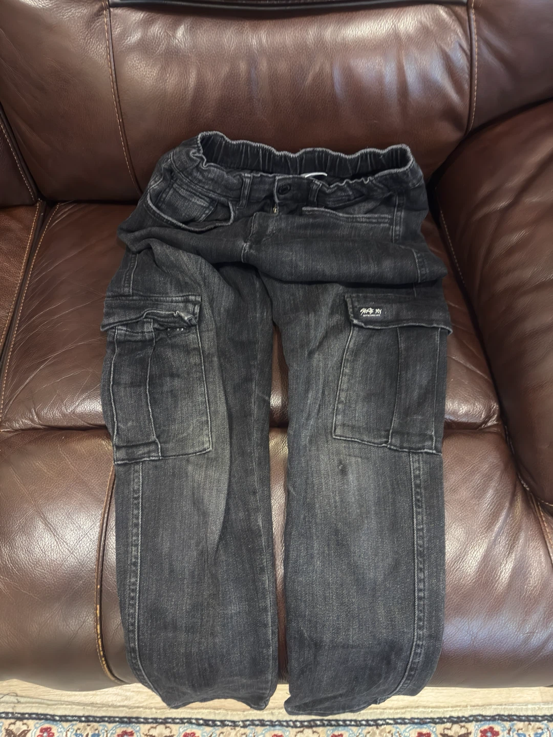 Zara Black Denim Cargo Pants