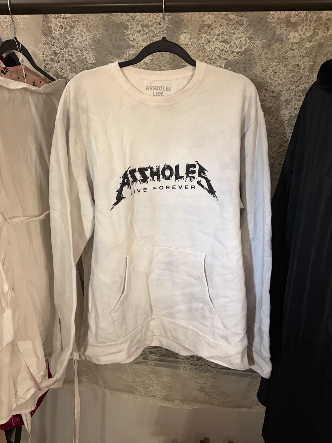 Assholes Live Forever White Crewneck Sweatshirt. *rare print*