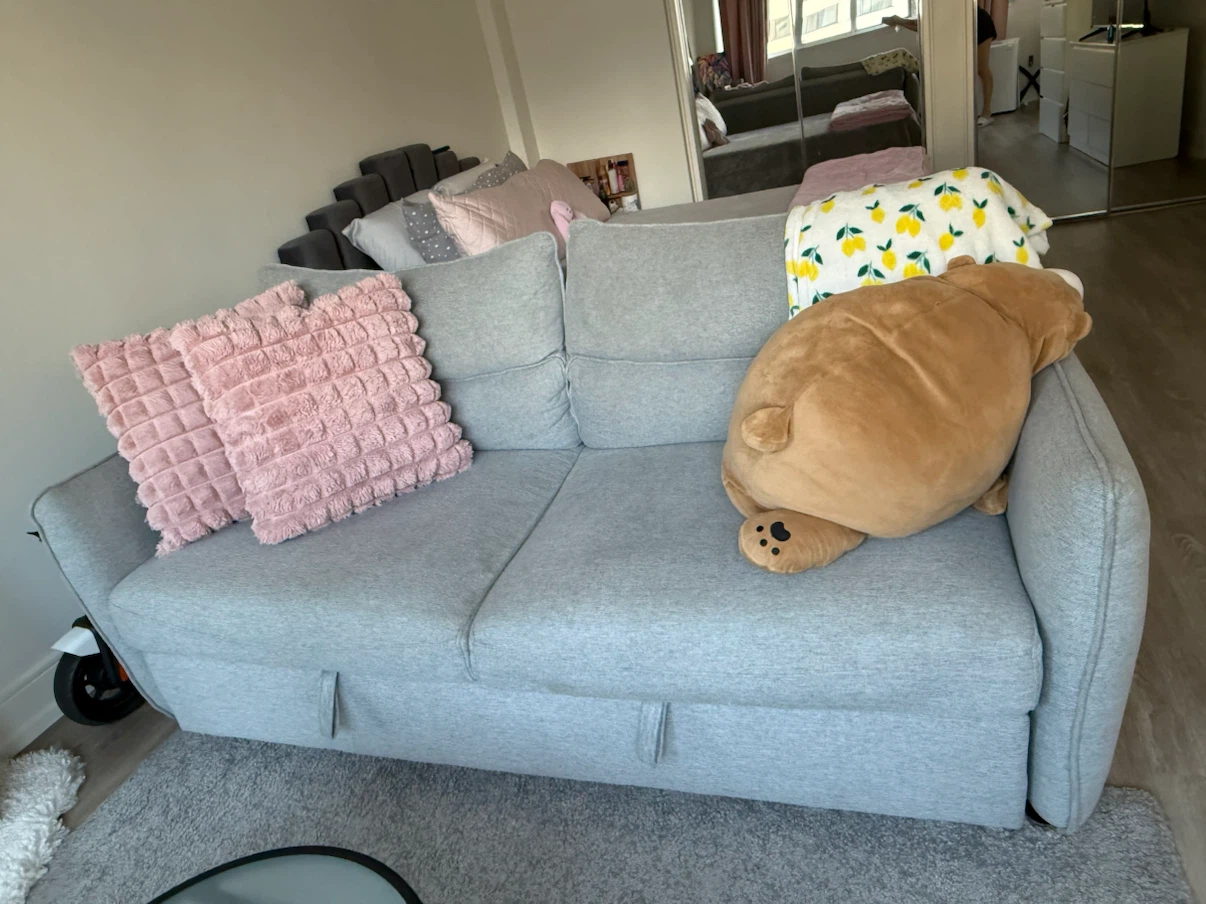 Grey Fabric Sofa Bed