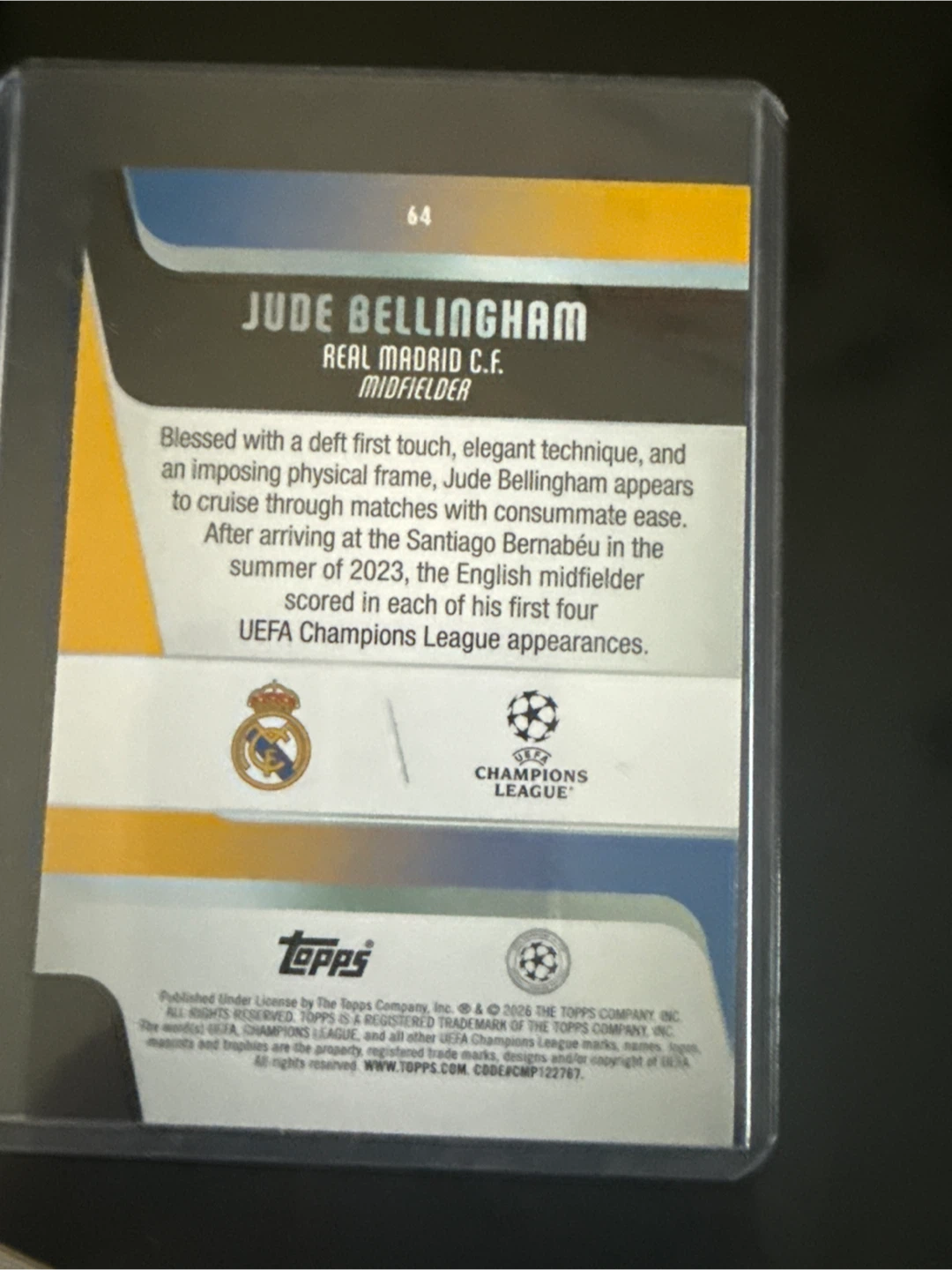 2024 Topps Jude Bellingham Real Madrid Trading Card - photo 2
