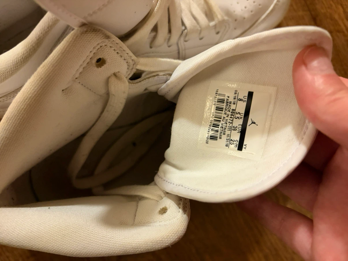 Nike Air Jordan 1 White Shoes - photo 4