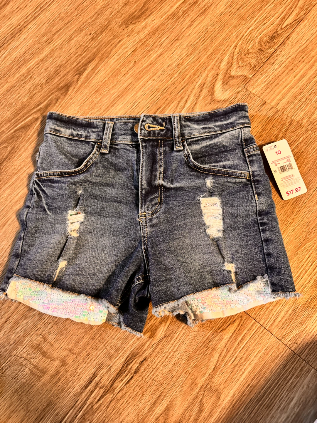 Justice Girls Mini Mom Denim Shorts Size 10