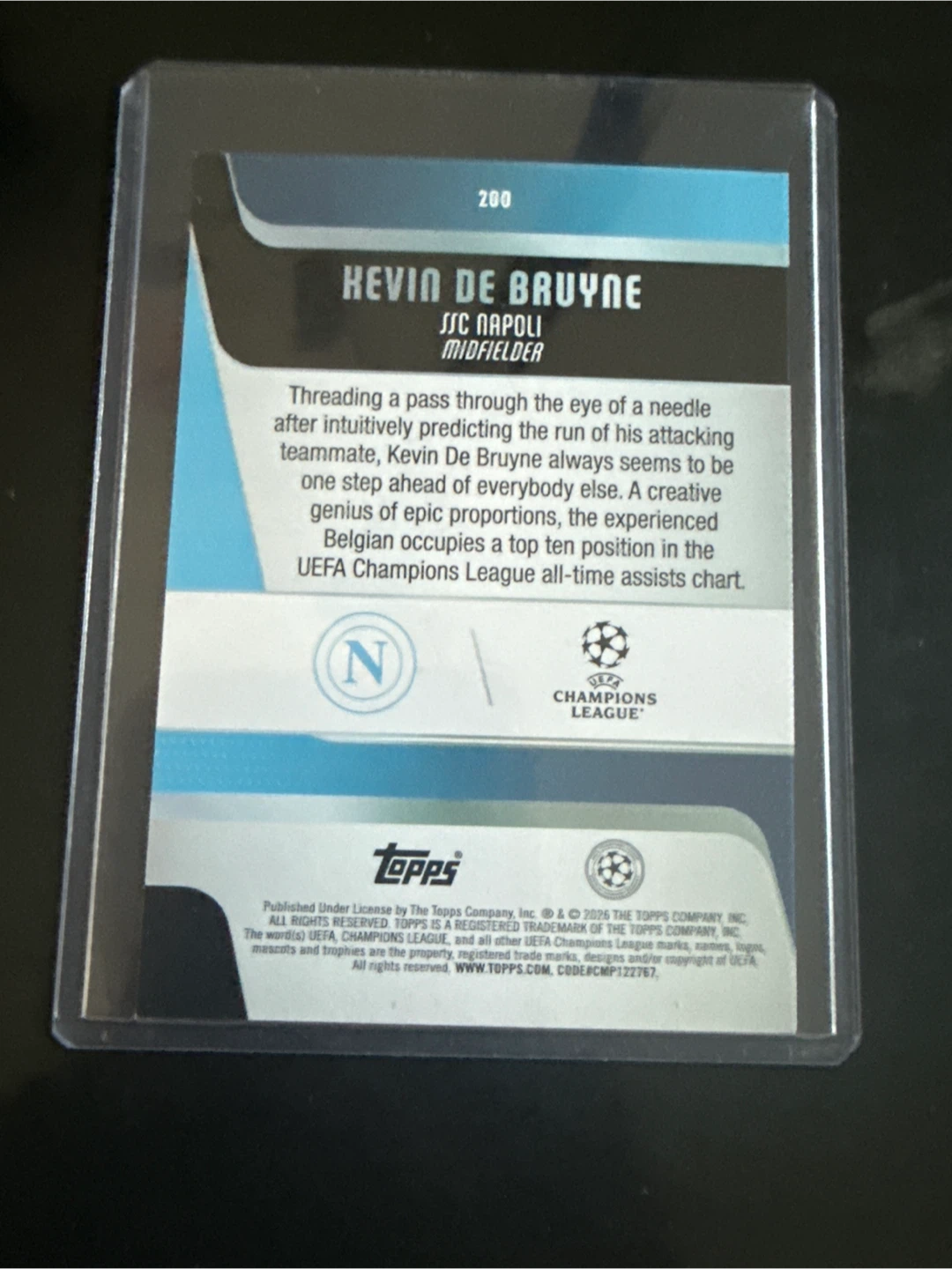 Kevin De Bruyne Topps UEFA Champions League Trading Card - photo 2