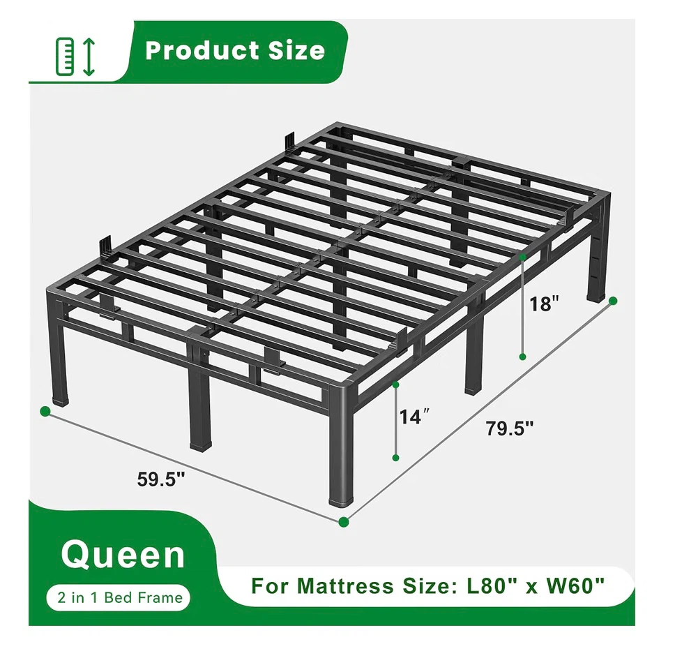 Queen Size Metal Bed Frame