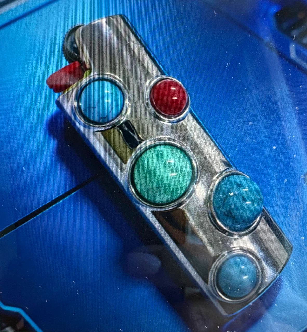 COOLEST Chrome lighter case with decorative stone inlays - photo 2
