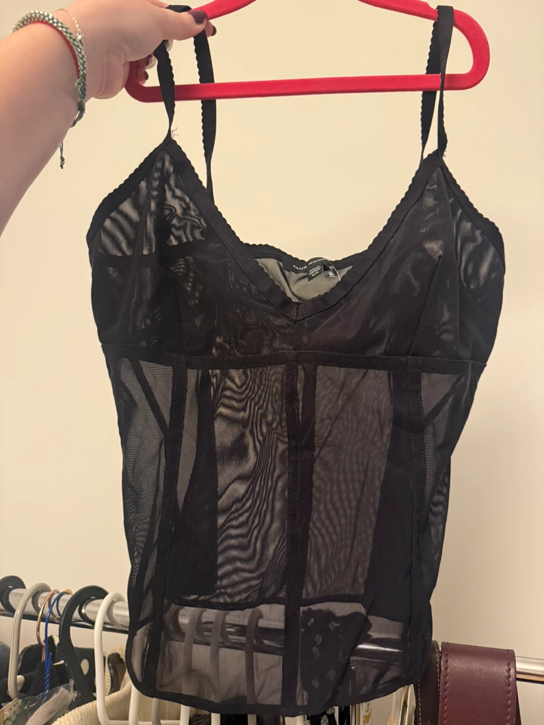 Club Monaco Black Mesh Camisole