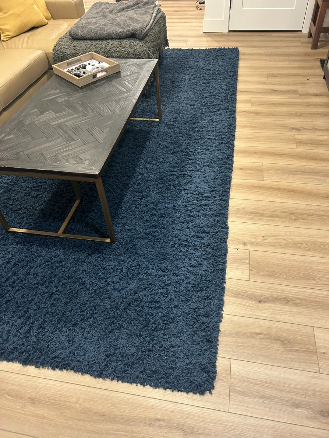 Large Blue Shag Area Rug