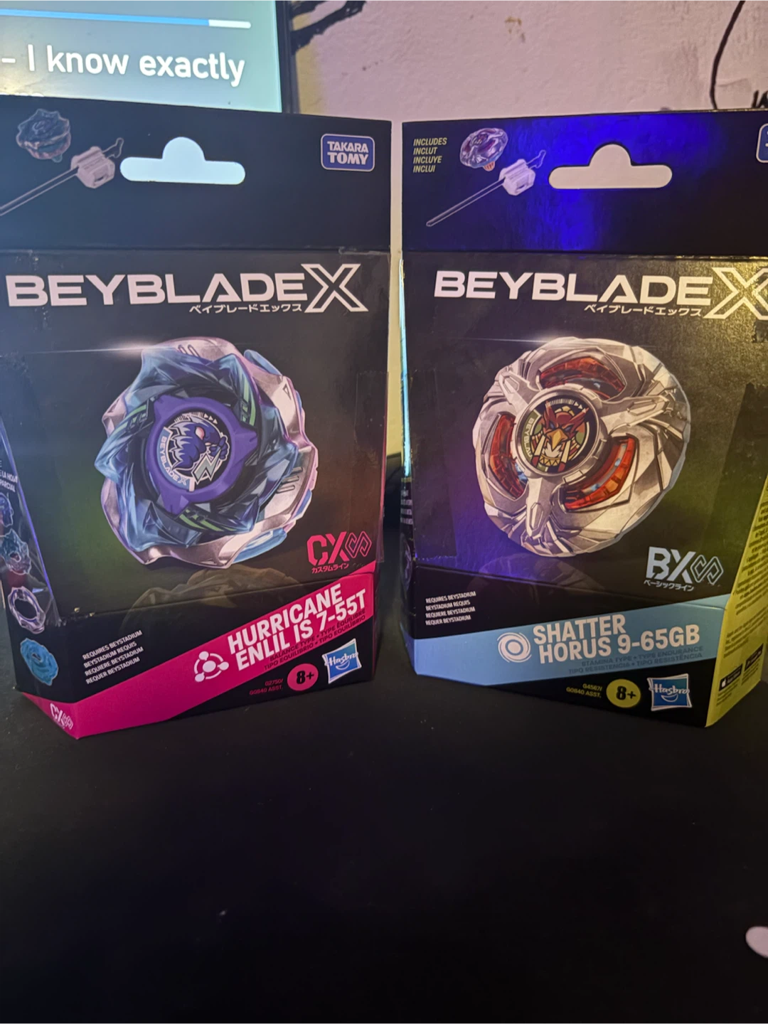 2 Beyblade X Tops: Hurricane Enlil and Shatter Horus