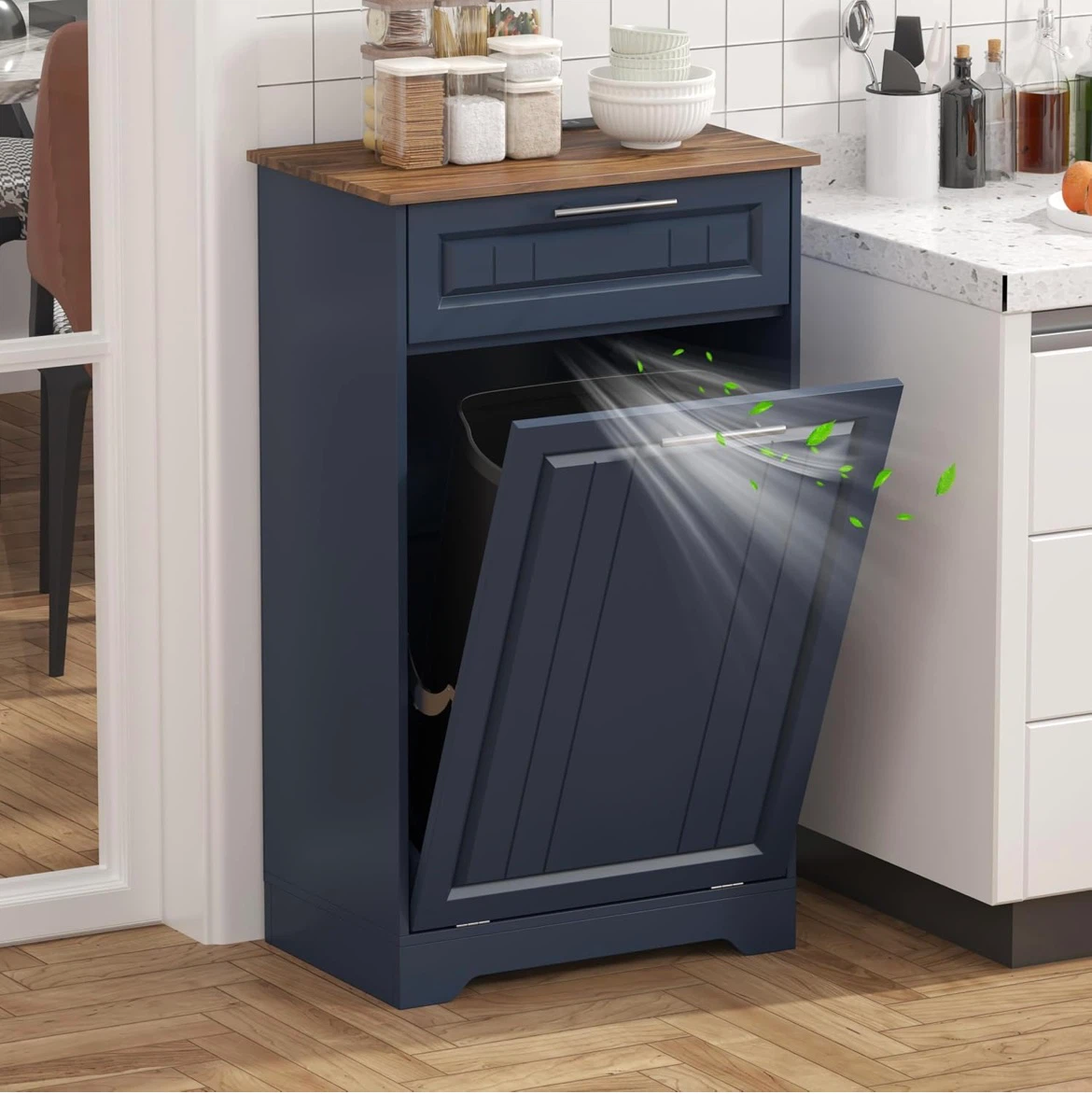 Tilt-Out Trash Cabinet with Drawer - photo 3