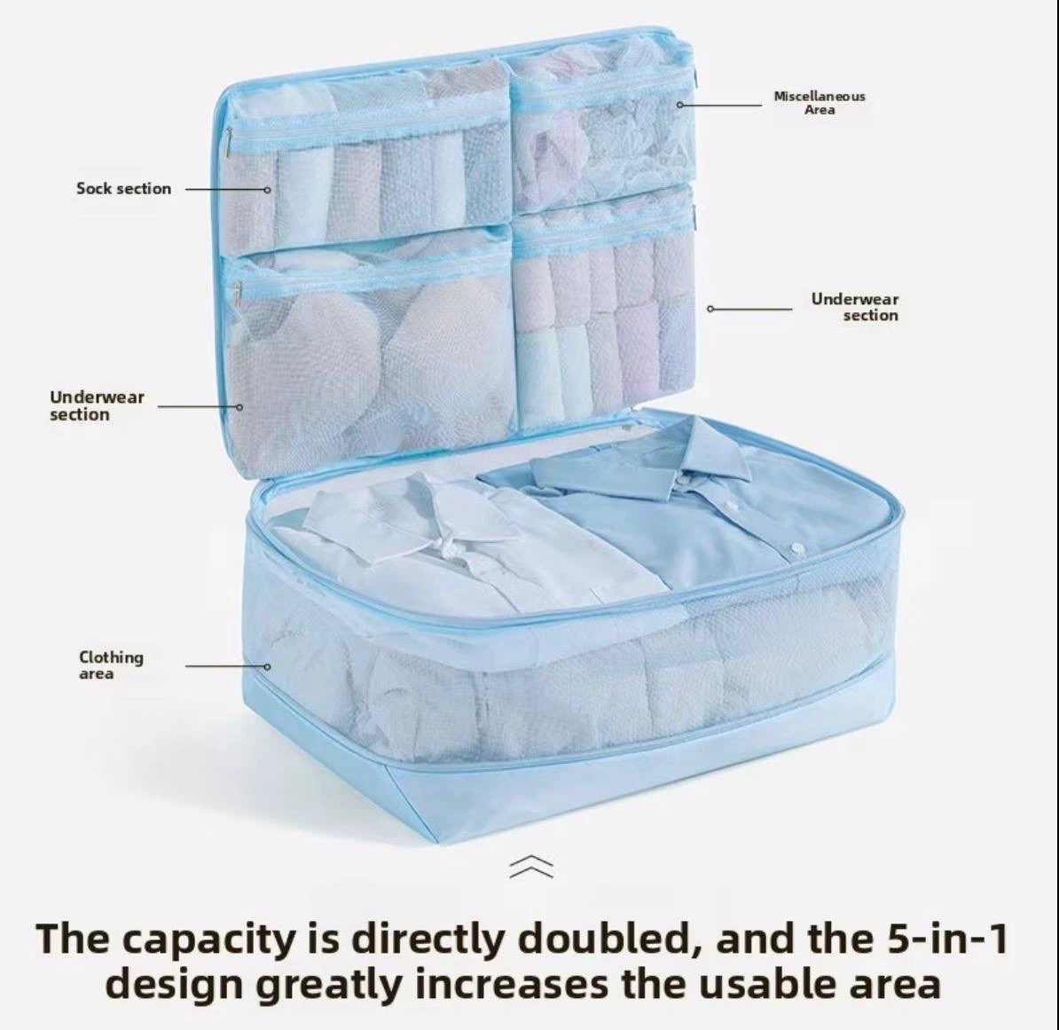 5 in-1 Compression Travel Storage Bag, Packing Organizer XL size