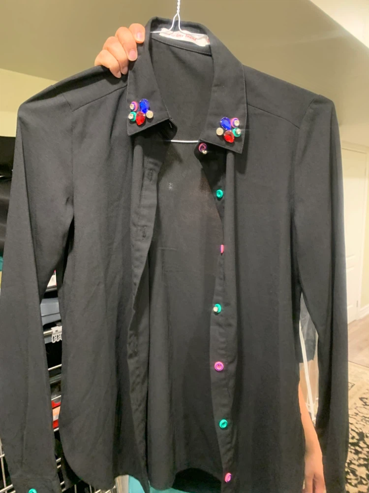 the love brand Black Shirt with Gem Details - photo 2