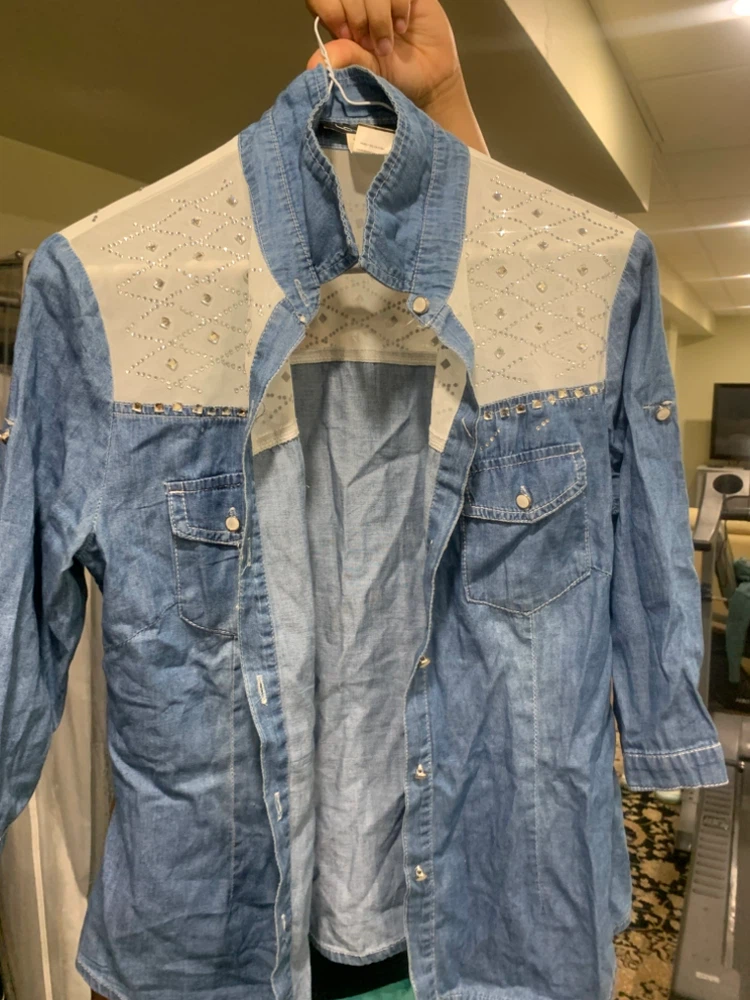 Lavoro Rhinestone Denim Shirt - photo 2