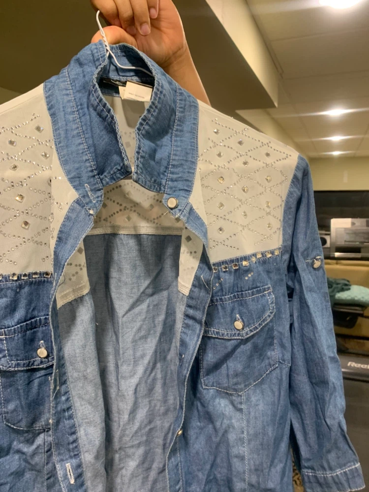 Lavoro Rhinestone Denim Shirt - photo 3