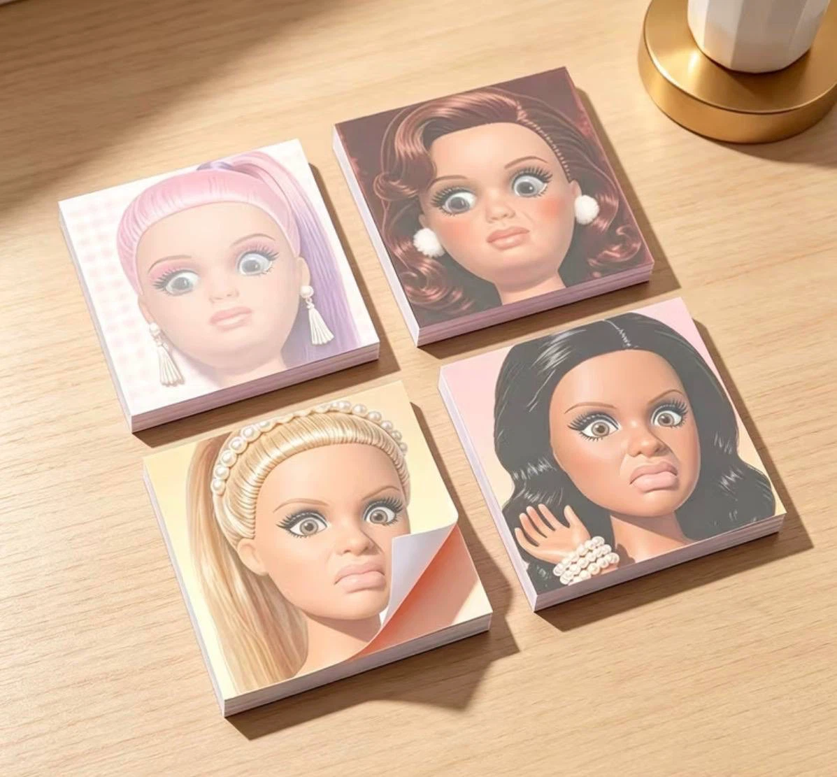 Doll Face Sticky Notes, Set of 4 - photo 3