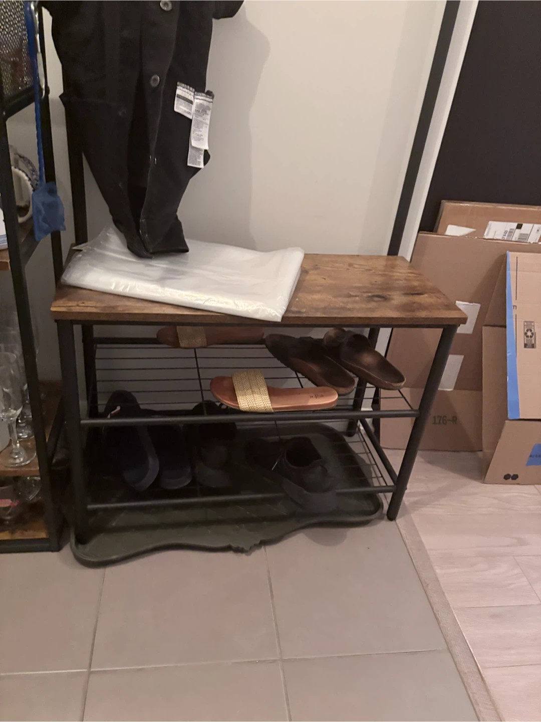 Industrial Hall Tree Coat and Shoe Rack - photo 4