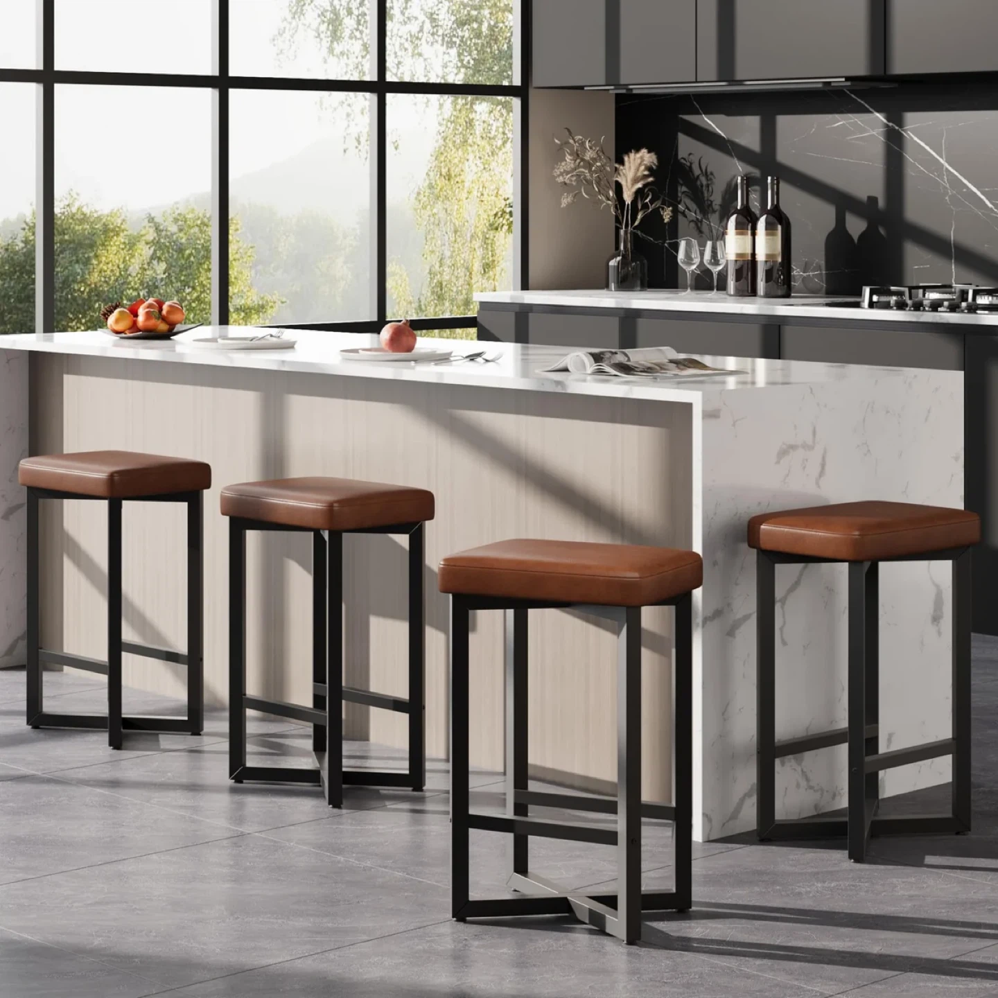 Garvee Barstool Brown set - Brand New