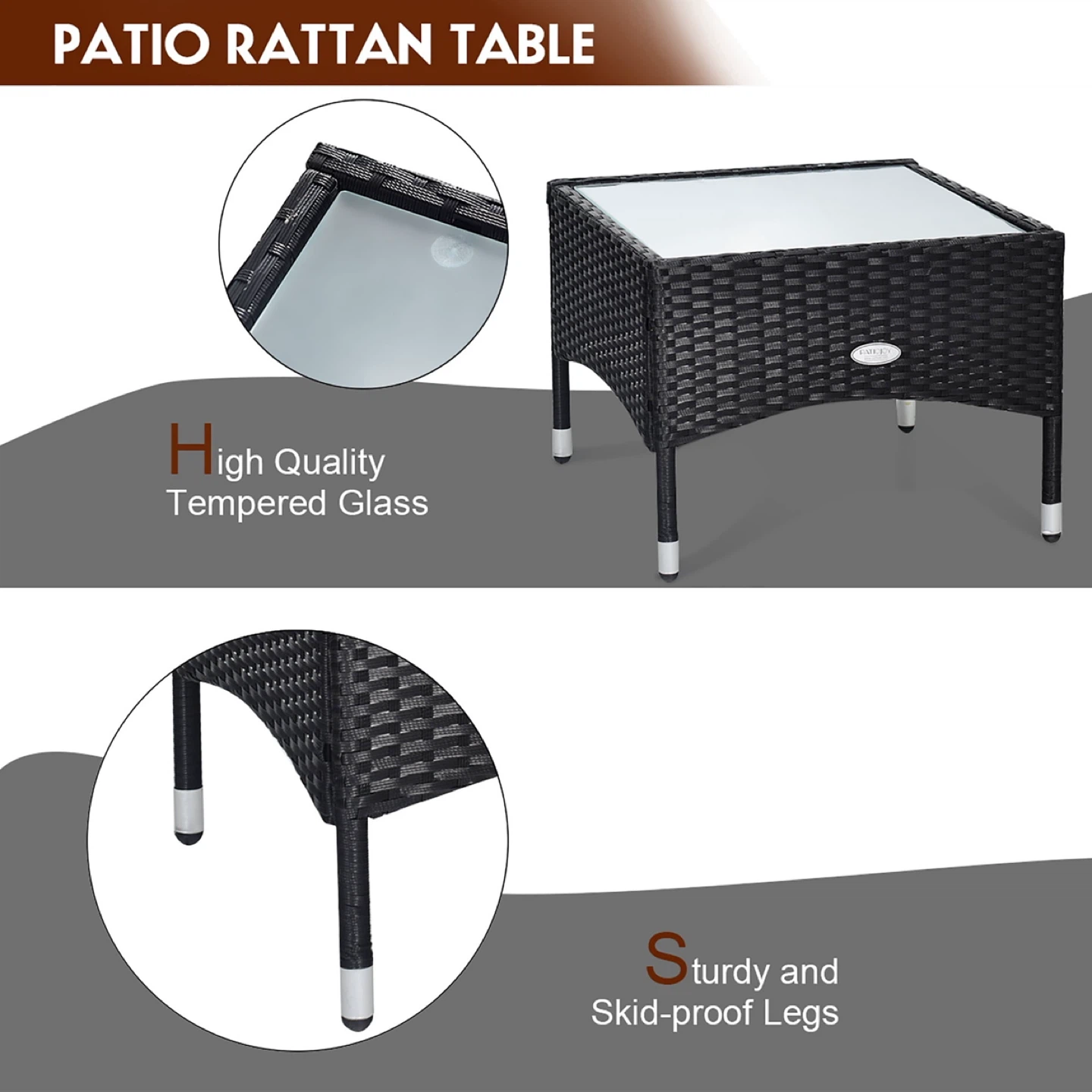 3-Piece Rattan Patio Bistro Set - photo 3