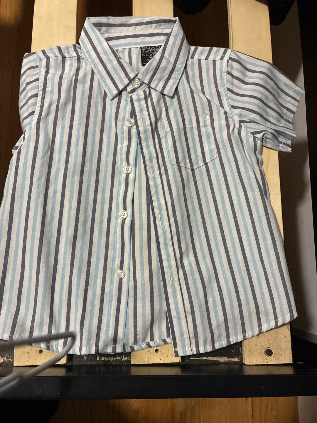 Quad Seven Boys Striped Short Sleeve Button Down