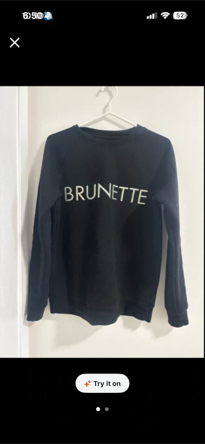 Brunette The Label Black Crewneck Sweatshirt