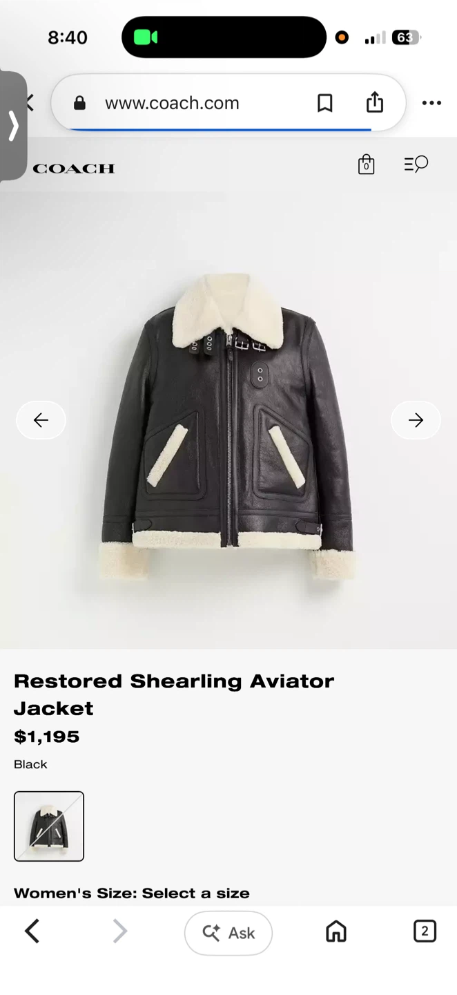 Coach 1941 Restored Shearling Aviator Jacket
