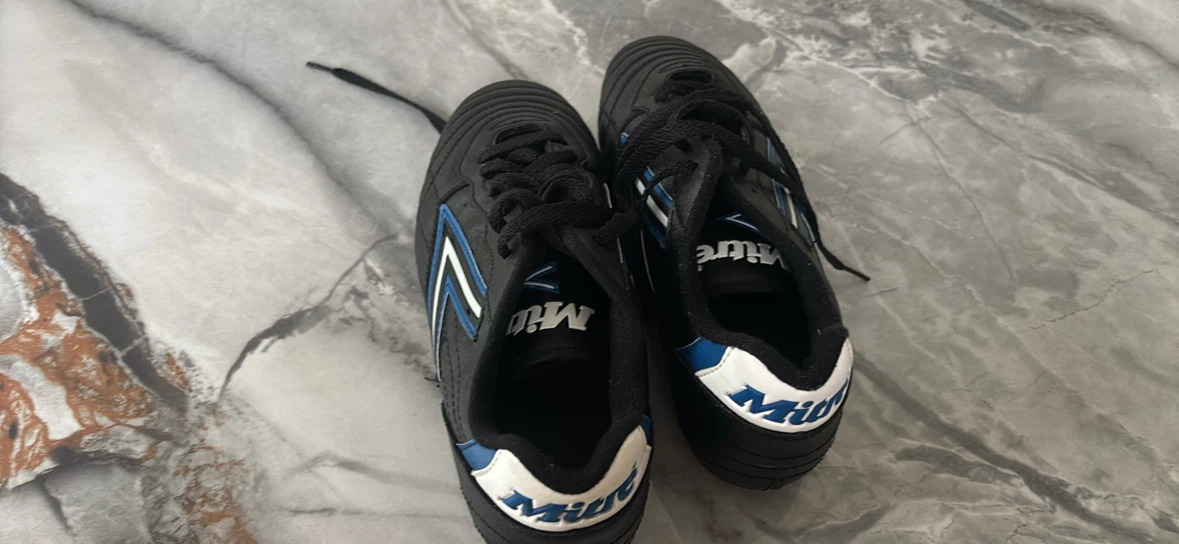 Mitre soccer cleats black and blue