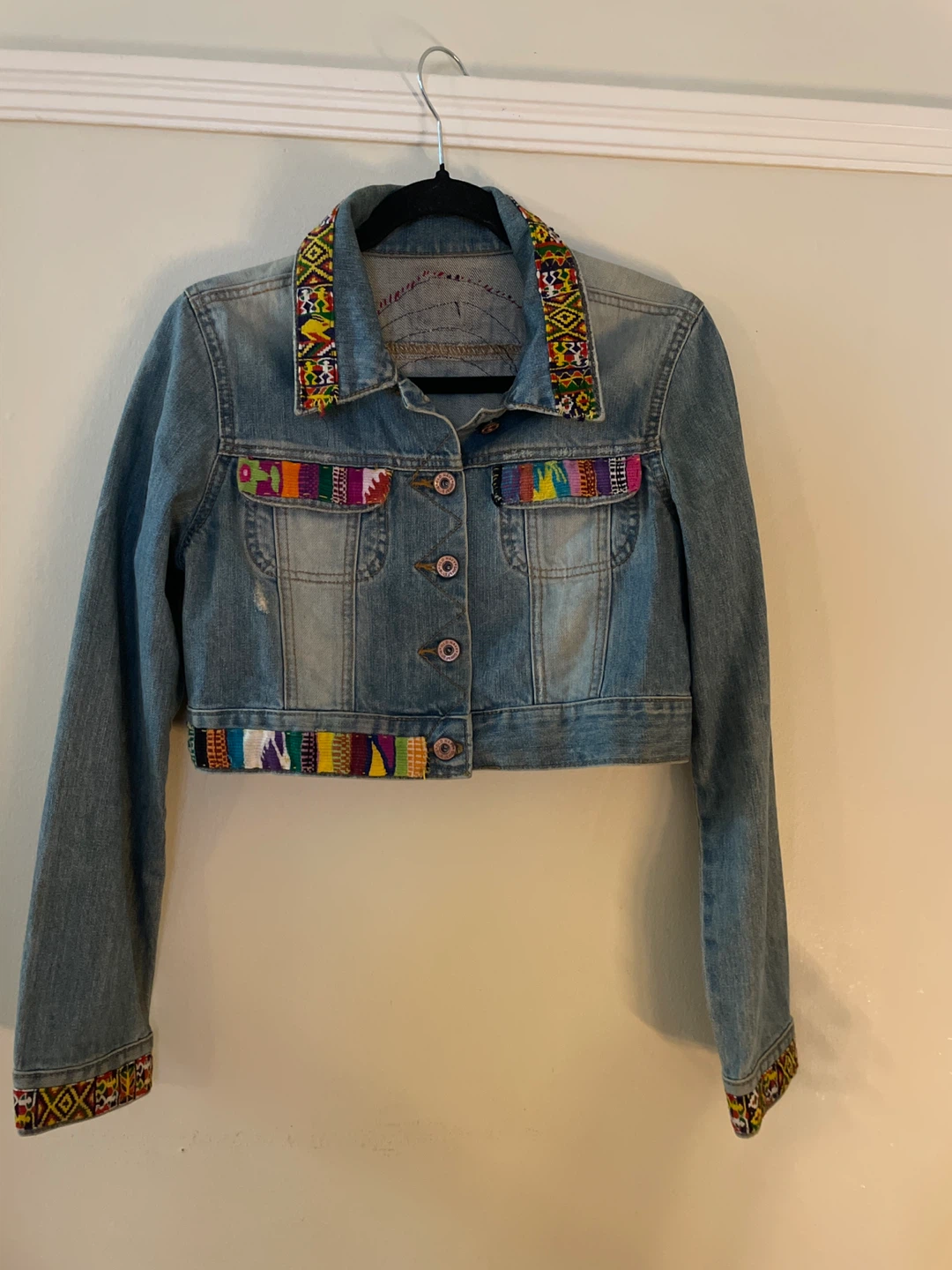 Old Navy Upcycled Denim Crop Jacket - Handmade from Guatemala - photo 2