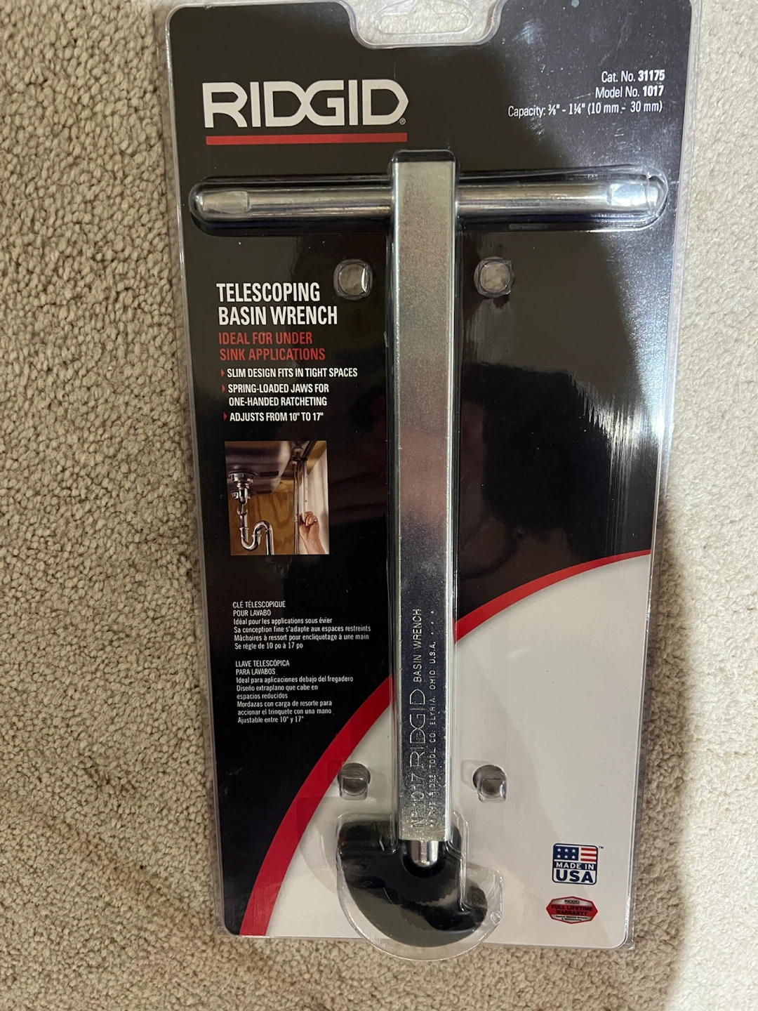 Ridgid Telescoping Basin Wrench Model 1017