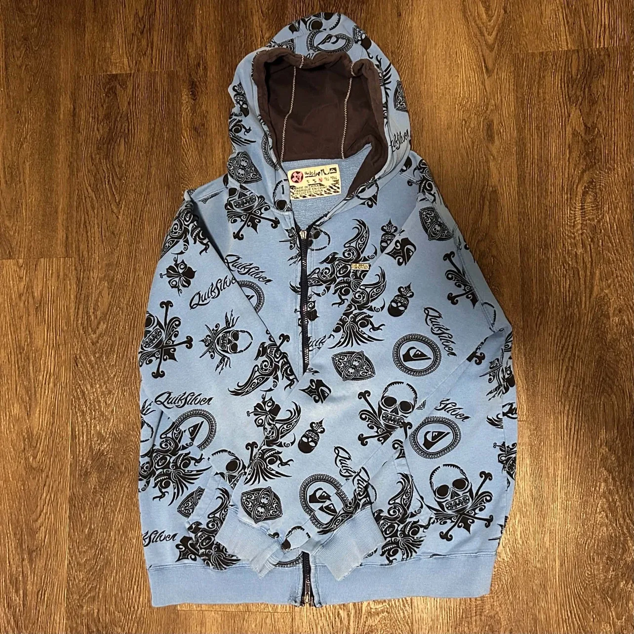 Quiksilver Full-Zip Skull Print Hoodie