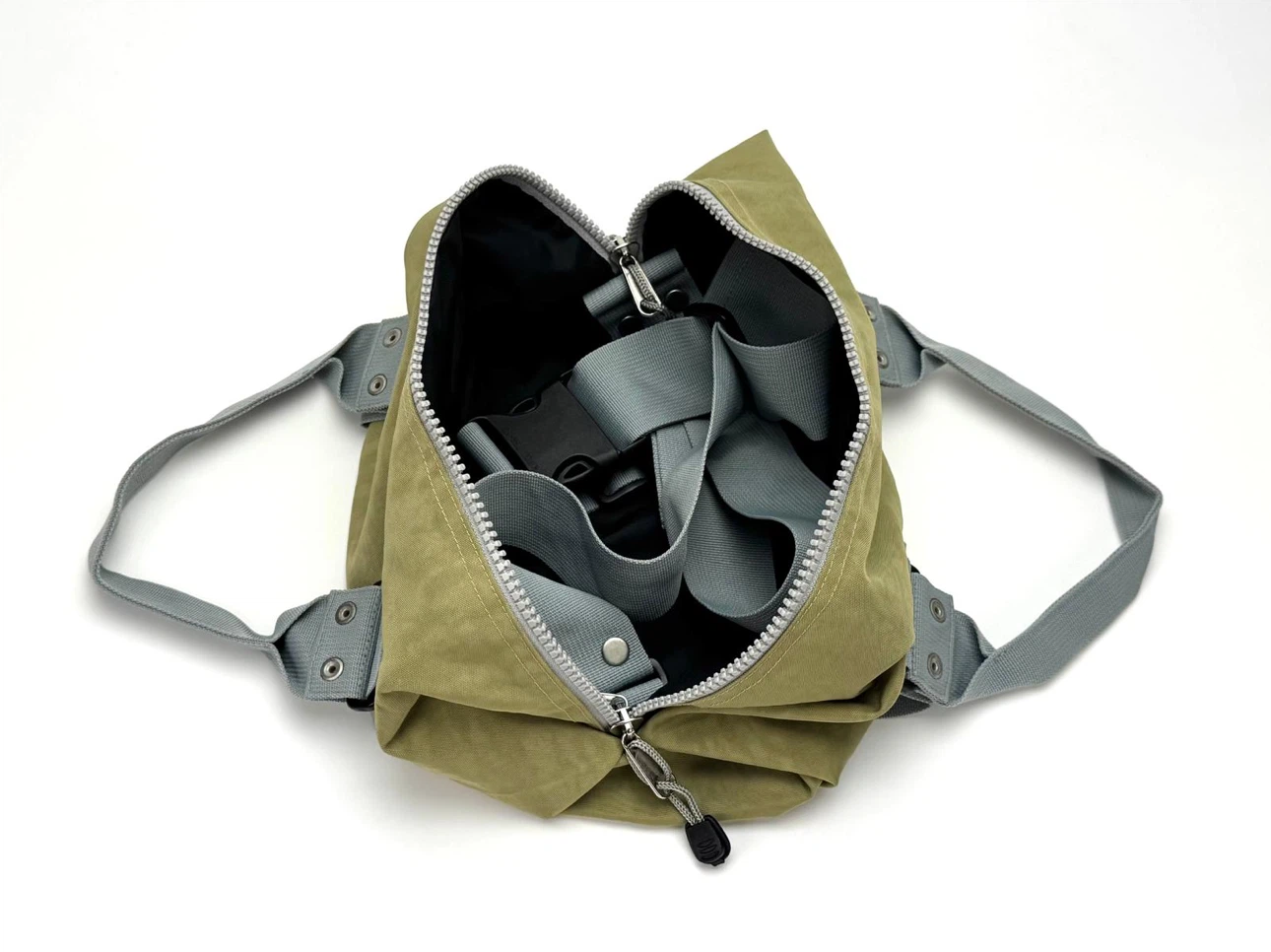 Olive Green and Black Reversible Duffle Bag - photo 4