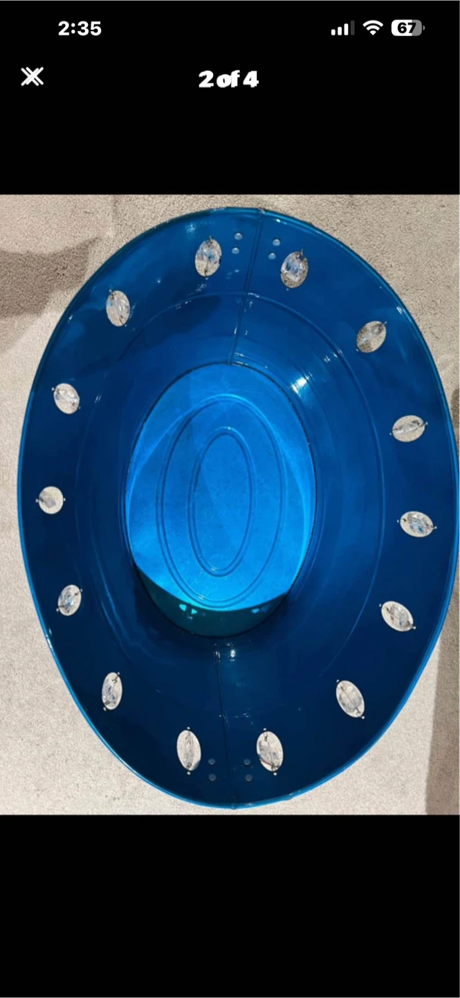 Blue decorative metal bin - photo 2