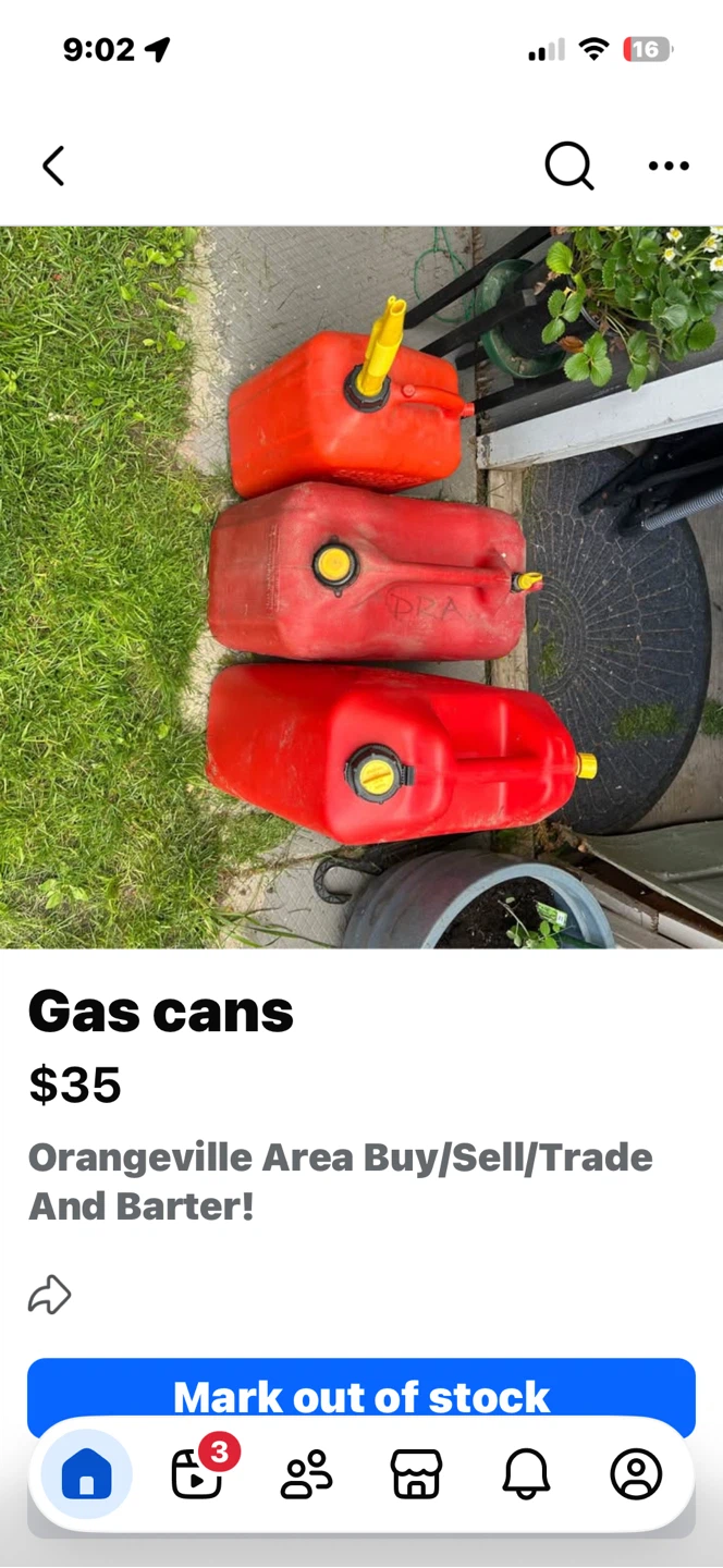 Three Red Gas Cans