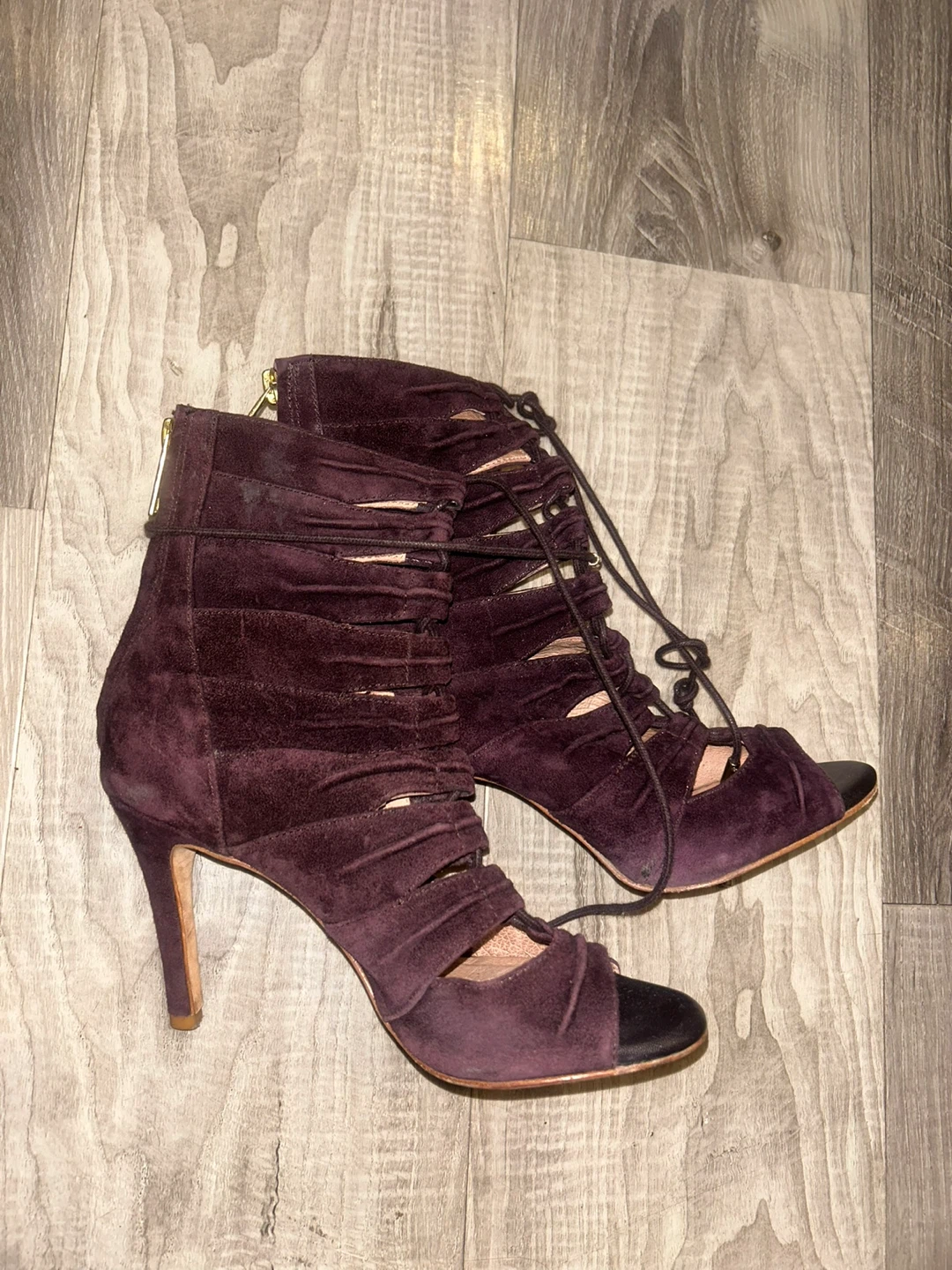 Joie Suede Lace-up Heels